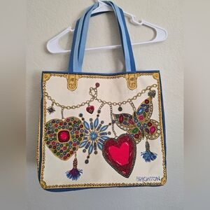 Brighton Glittering Love Large Tote Bag with Jewelry-Inspired Design NWT
